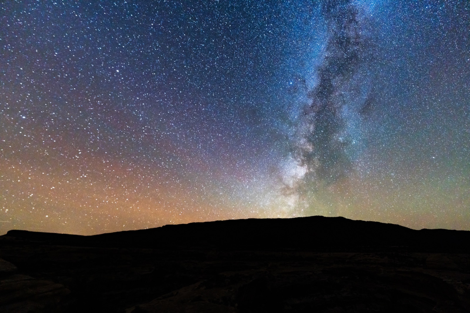 The Milky Way rising over the mesa at Natural Bridges National Monument, the world's first certified International Dark Sky Park